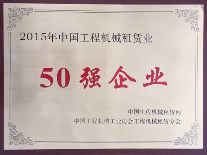 2015年工程机械租赁业“50强企业”